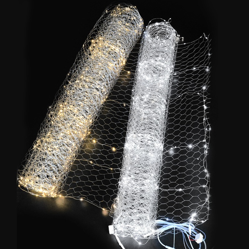 Picture of Led fishing net light star sky top atmosphere light wedding star sky net light layout wire light string all over the sky star decorative lights