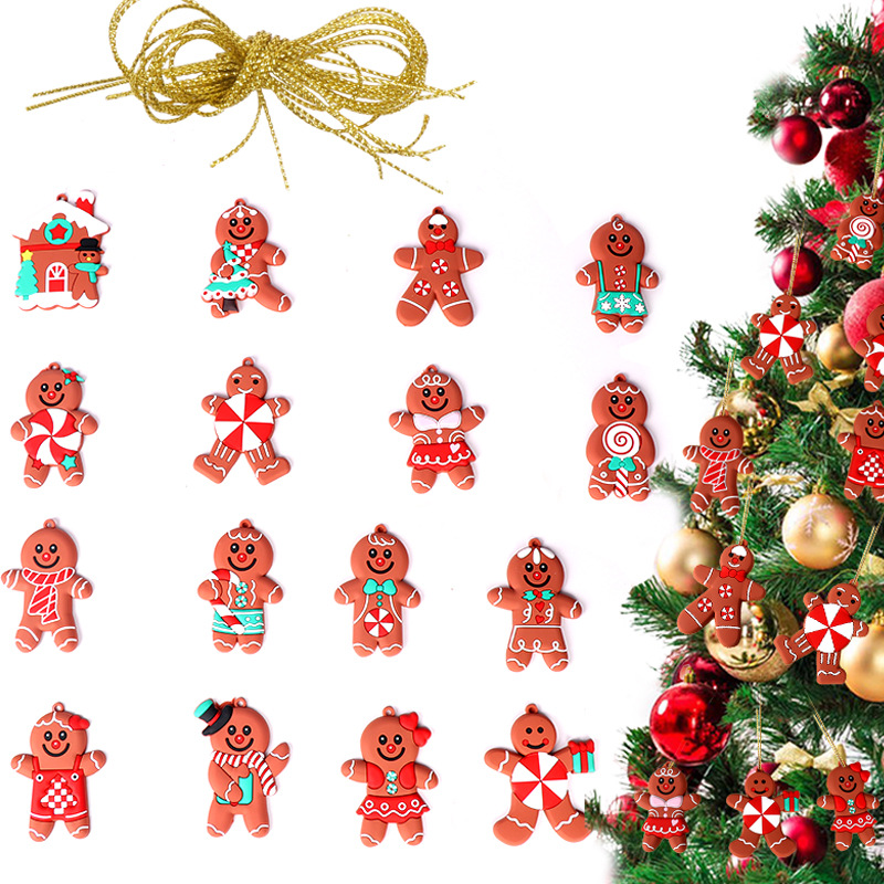 Cross-border New Christmas Tree Gingerbread Man Pendant Christmas Scene Decoration Party Hanging Ornaments Exclusive
