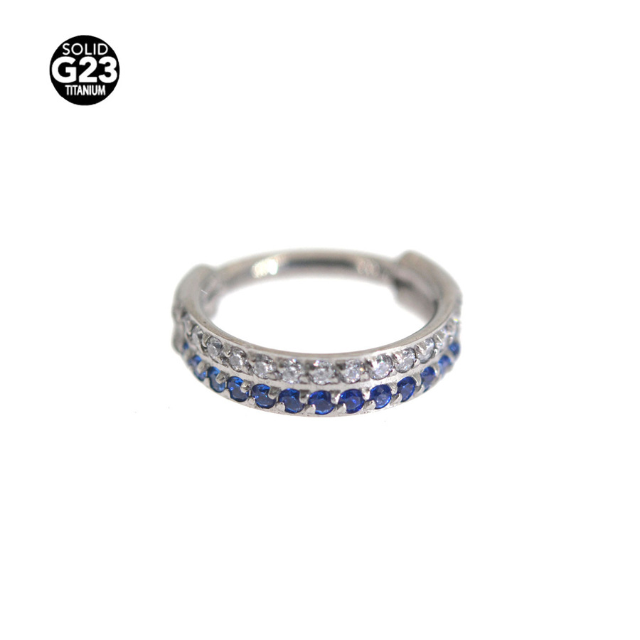 Picture of F136 titanium alloy 16G double drill nose ring earrings earrings closed ring puncture jewelry wholesale 2024 new
