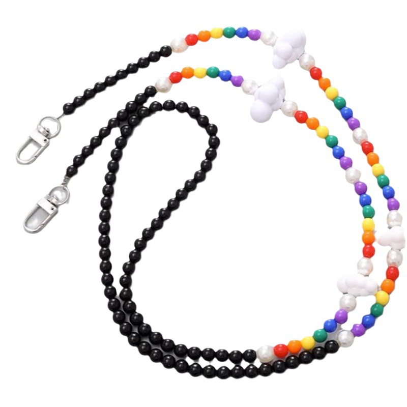 Candy color crossbody cloud lanyard color beaded all-match chain accessories small fresh bag anti-lost halter jewelry