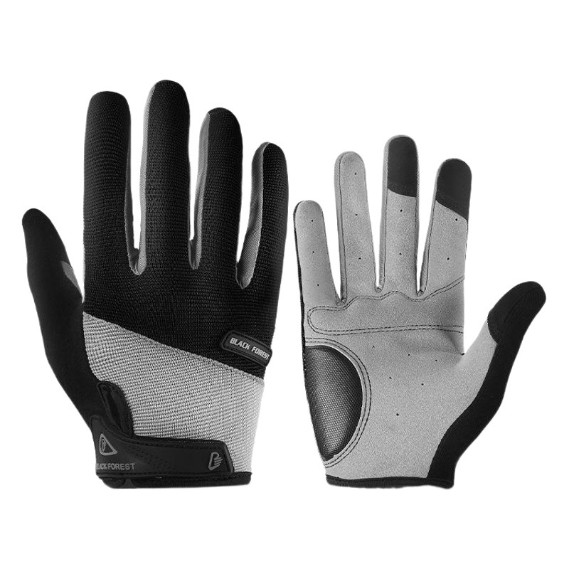 Abrasion Resistant Microfiber Breathable Cushioning Bicycle Non-Slip Fitness Touch Screen Full Finger Cycling Gloves Wholesale Mountain Bike