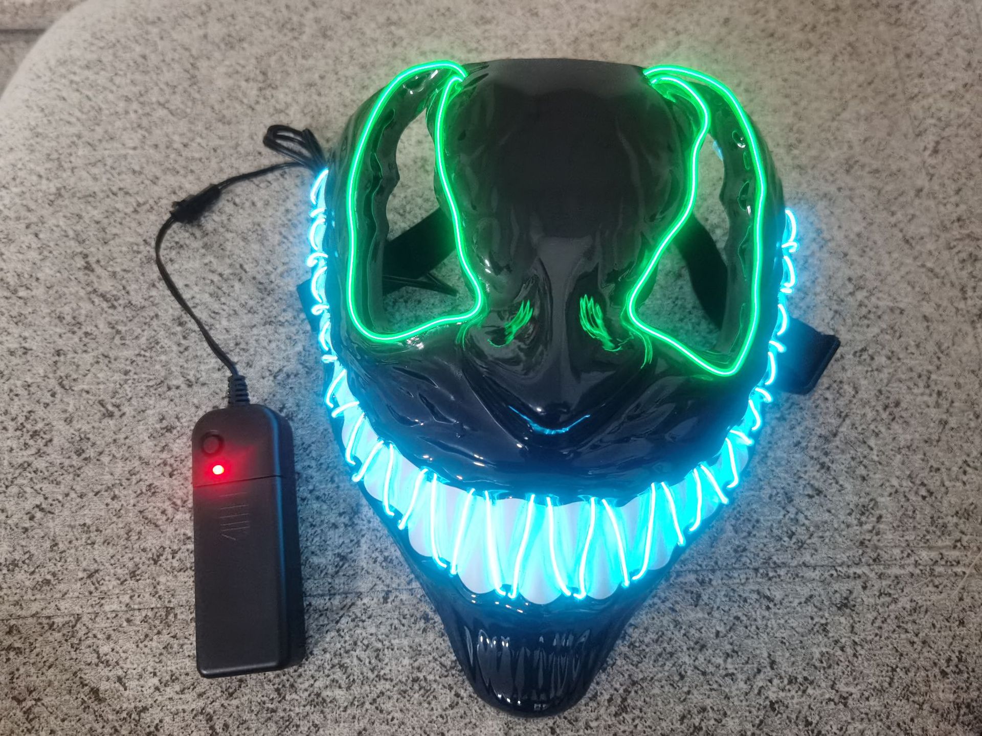 Picture of In-Stock Amazon Halloween Venom Mask El Cold Light Ktv Dance Party Horror Scary Cool Glowing