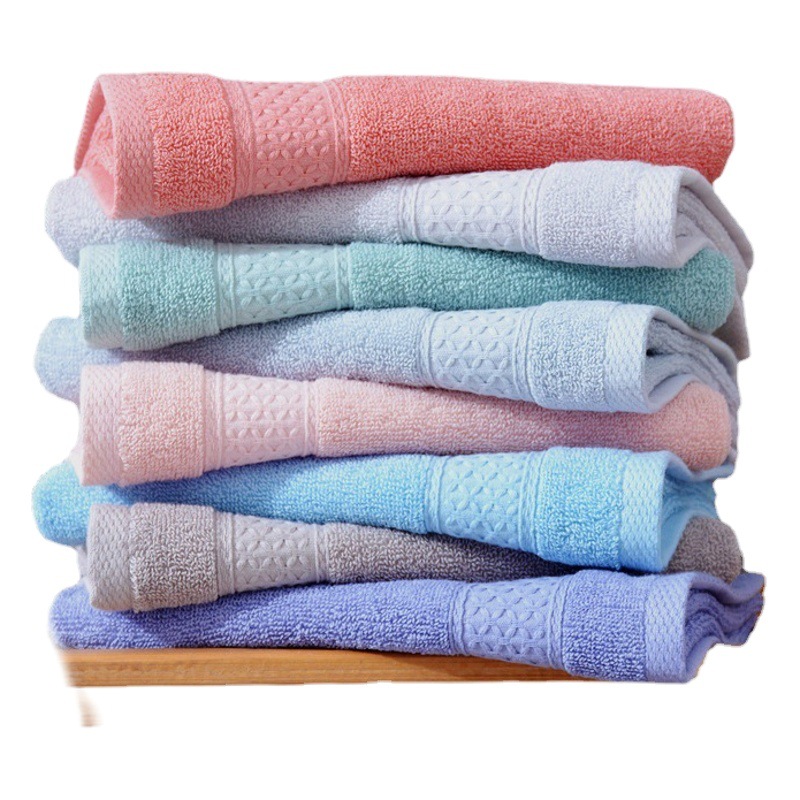 Wholesale pure cotton towel plain color broken combed cotton household face towel soft absorbent super foreign trade gift towel
