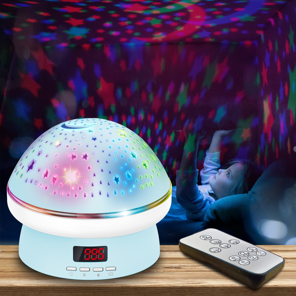 Mushroom Starry Sky Projector Lamp Girl Birthday Gift Led Romantic Atmosphere Lamp Creative Fantasy Projection Remote Control Timing Lamp