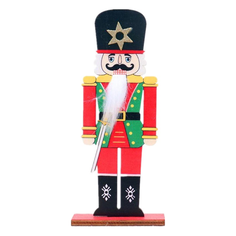 Picture of Walnut Soldier Color Christmas Wooden Assembled Ornaments Christmas Decorations Office Window Desktop Ornaments