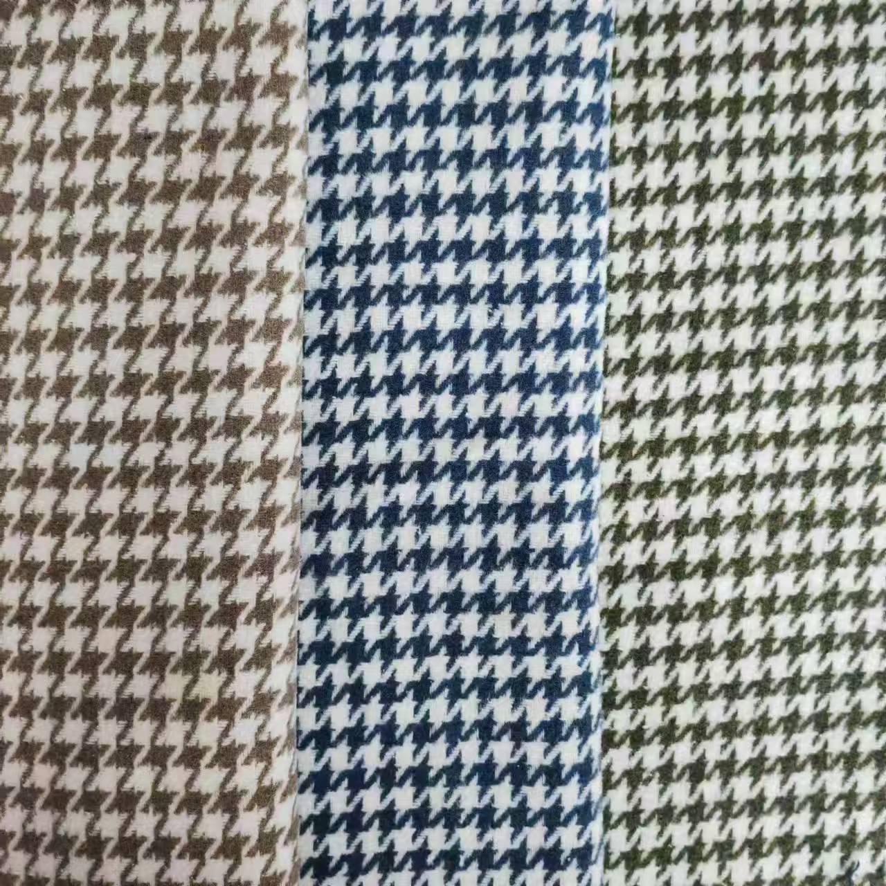 Picture of Shaoxing factory in stock wool-containing autumn and winter houndstooth overalls and tweed fashion shoes and hats bags crazy bird woolen tweed fabric