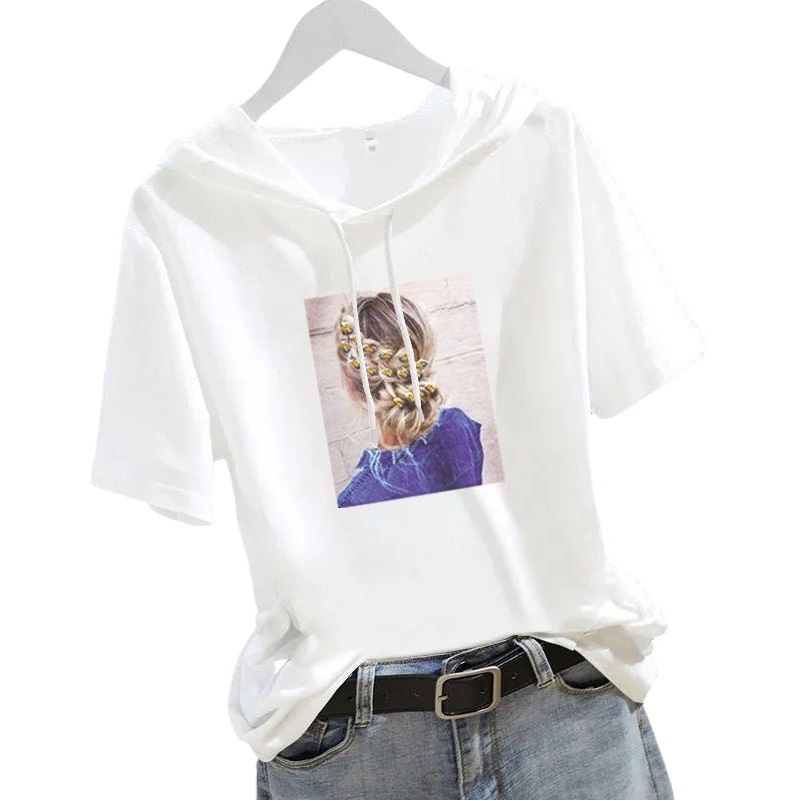 100 cotton short-sleeved sweater for women plus size women's clothing 2024 Summer new Korean style loose all-match T-shirt women's top fashion