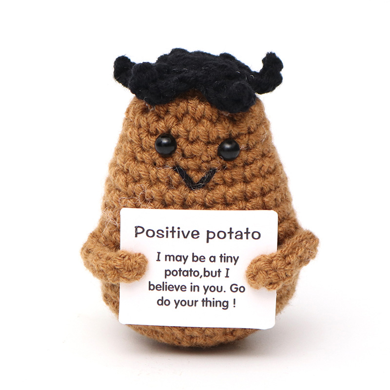 Picture of Cross-Border Hot-Selling Wool Crochet Positive Energy Potato Knitted Wool Cucumber Positive Energy Wool Crocheted Doll Finished Product