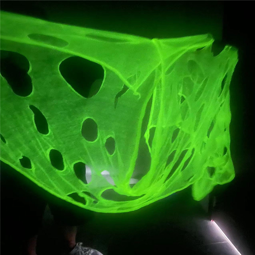 Luminous Halloween funny cloth spider mesh fluorescent decorative cloth fluorescent Spider mesh pumpkin lamp decoration
