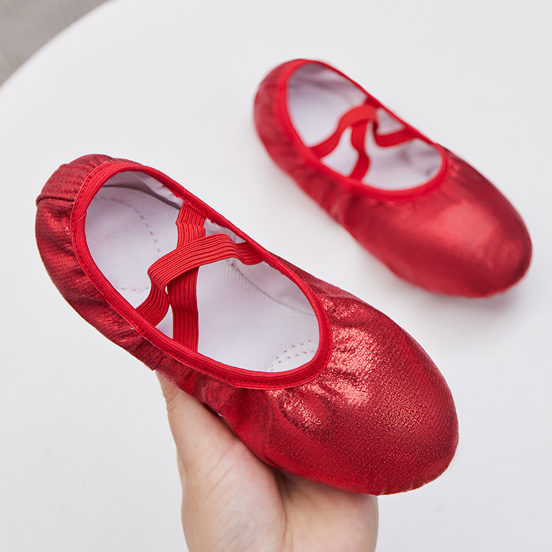 Picture of Children's Dance Shoes Soft Sole Free Lace-up Dance Shoes Adult Practice Colorful PU Shiny Dancing Cat Claw Shoes Wholesale Foreign Trade