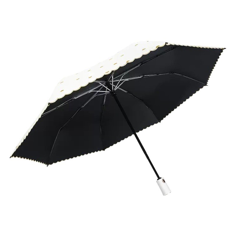 Full-automatic sun umbrella sunscreen and UV-protection folding dual-purpose umbrella for sunny and rainy women's one-button opening and closing sunshade with high color value