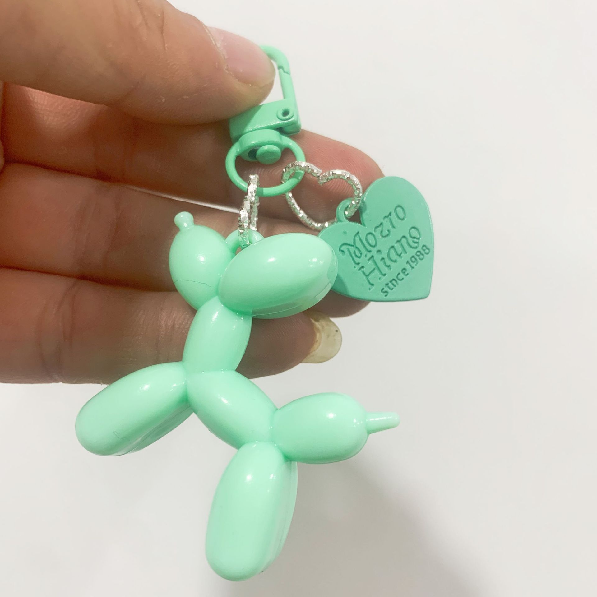 Picture of Dopamine Rose Red with Black Keychain Pendant Female Internet Celebrity High-End Niche Handmade Balloon Dog Bag Pendant Versatile