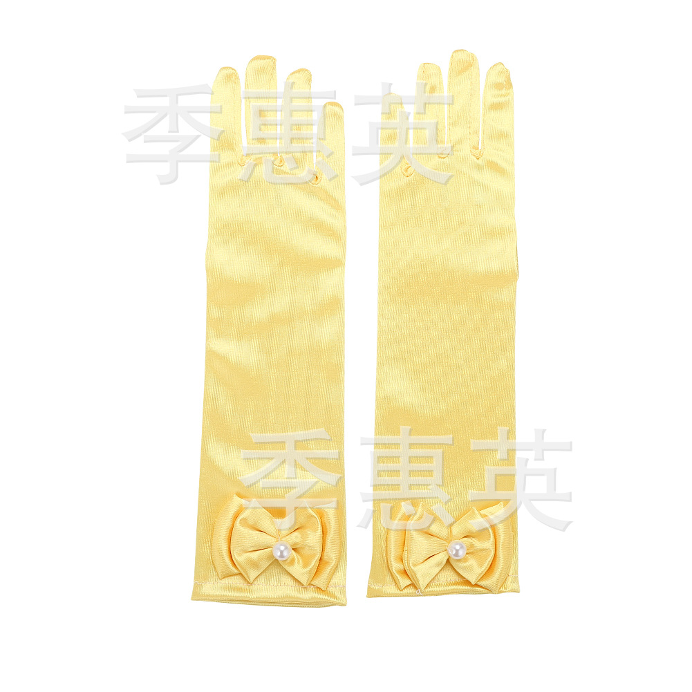 Picture of Children's Dance Clothing Princess Dress Long Long Gloves Flower Girl Dress Bow Gloves Cross-Border