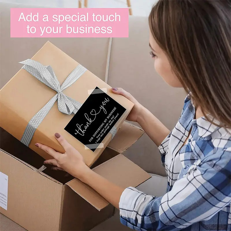 Picture of Cross-Border Wholesale Black Thank You Card Coated Paper Card Thank You Gift Card Packaging English Card