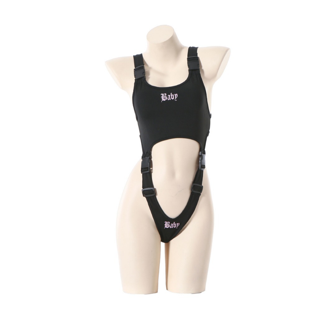 Picture of New Cross-Border European and American New Pure Color Letter Printed Buckle Suspenders Fashionable Casual Jumpsuit Female Sexy Outfit