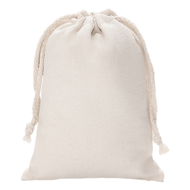 Canvas Bag Natural Color Spot Manufacturer Wholesale Jewelry Packaging Bag with Printable Logo Breathable Storage Flap Pocket Pants