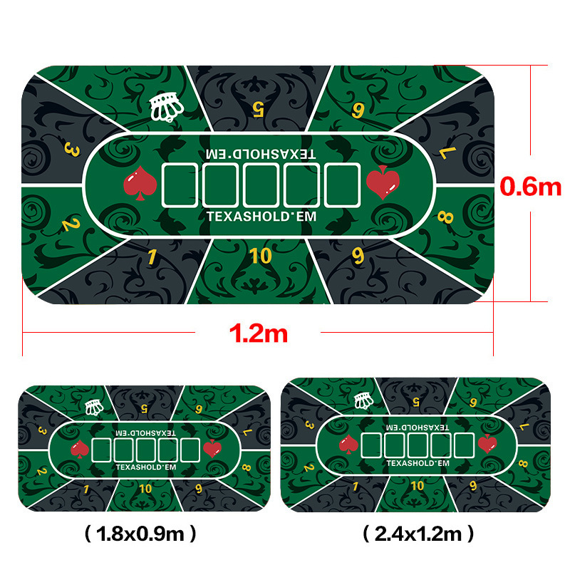 Picture of Texas Hold'Em Poker Table Mat Tablecloth Chip Poker Card Rubber Mat Round Square Tablecloth Mat Blackjack