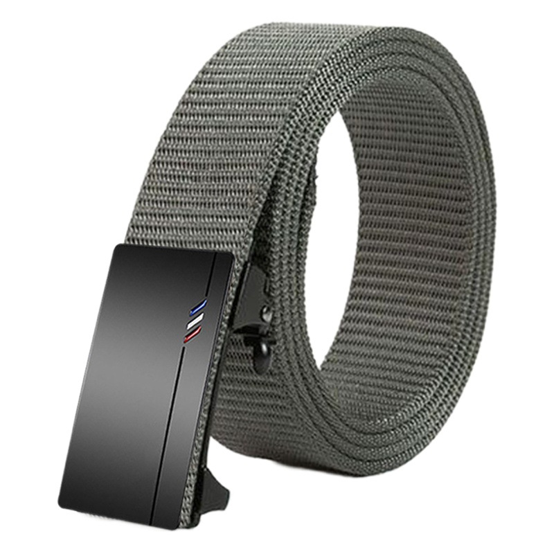 Men's Toothless Automatic Buckle Canvas Belt Belt Leisure All-match Nylon Tactical Belt Military Training Outdoor Belt
