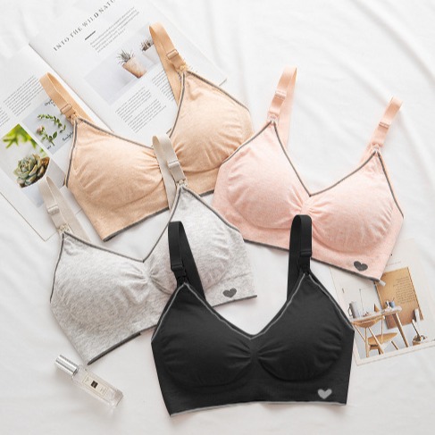 Picture of Modal Seamless Nursing Bra New Black Breathable Maternity Bra Elastic Large Sleep Bra Foreign Trade Cross-Border