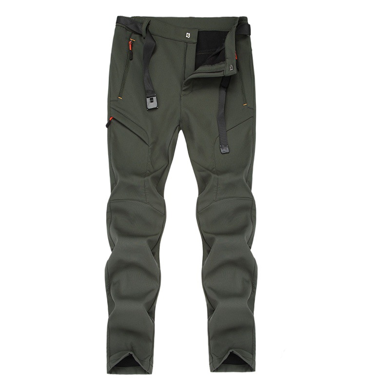 Outdoor Soft Shell Pants for Men, Autumn and Winter Velvet Warm Pants for Women, Windproof and Wear-Resistant Hiking Sports Hiking Pants