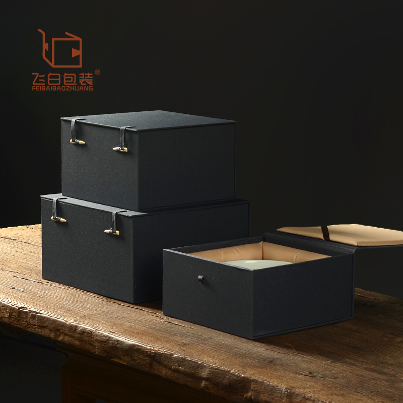 Blue Brocade Bone Needle High Square Gift Box Hanging Tray Box Tea Cans Packaging Box Gift Box Photo Frame Gift Box Brocade Box
