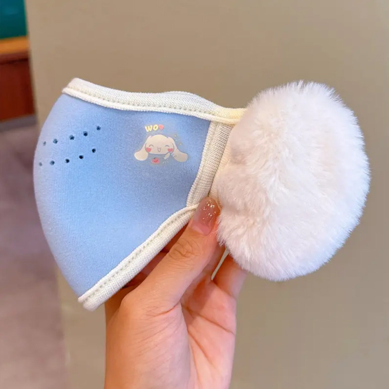 Picture of Children's Mask Girls' Windproof Ear Mask Integrated Warm Thickened Winter Ear Mask for Primary School Students Outdoor Cycling Cold-proof Ear Mask