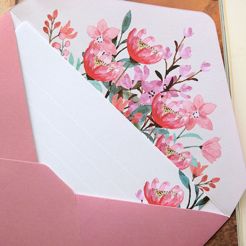 Picture of Wedding Letter Paper Set Invitation Letter A5 Handwritten Love Letter Paper Spring Flower Opening Letter Paper High-End