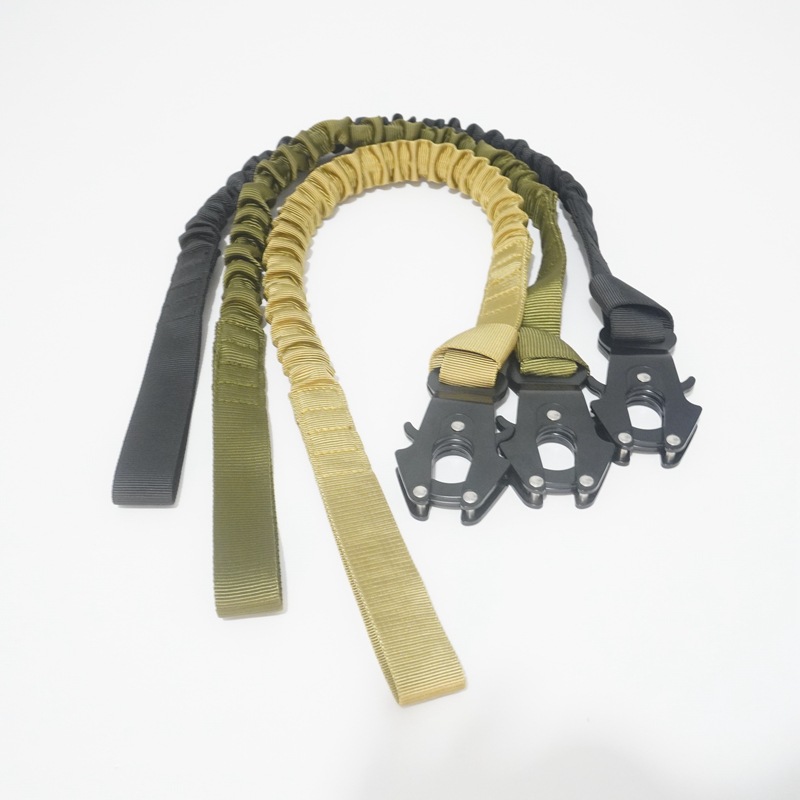 Elastic Machine Descending Safety Rope Outdoor Tactical Quick-Hang Frog Hanging Buckle Double-Headed Quick Release Lock Buckle