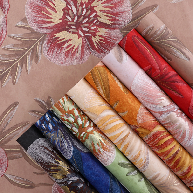 Bouquet Roman Holiday Paper Thickened Waterproof Paper Retro Large Flower Paper Handmade DIY Rose Flower Wrapping Paper Wholesale