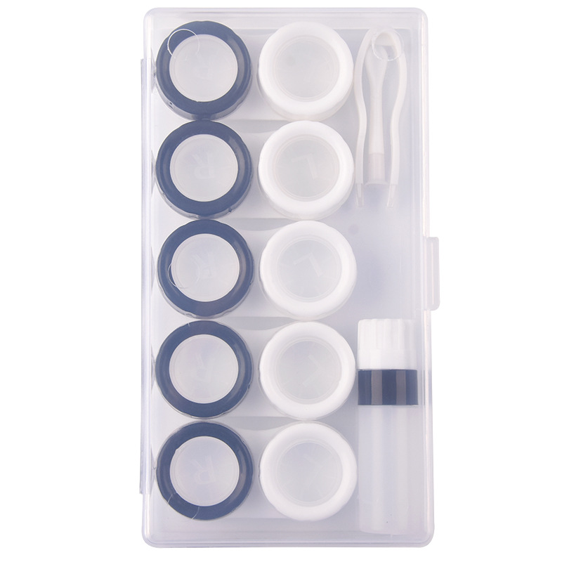 Picture of Macaron Five-Pack Contact Lens Case, Contact Lens Storage Box, Pp Box Set, Display Box with Clip, Tweezers Bottle