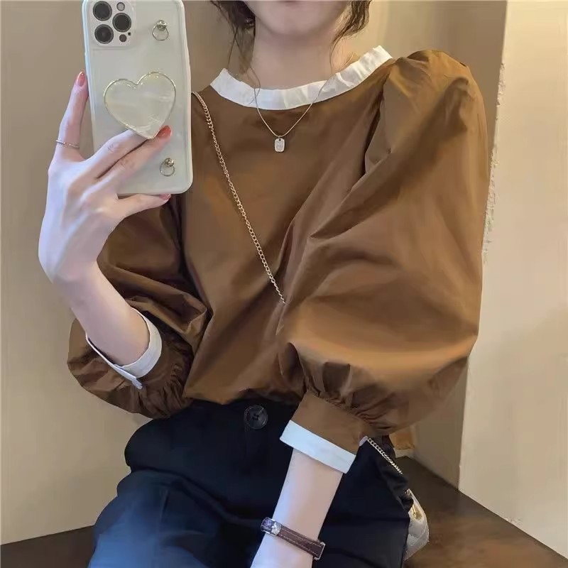 French Retro Puff Sleeve Shirt Women's Design Sense Spring and Summer New Elegant Gentle Style Shirt