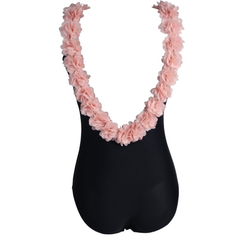Cross-Border Wholesale Ins Internet Celebrity Same Style Triangle One-Piece Swimsuit Women's Stereo Petals Slimming Look Belly Cover Small Breasts Gathered