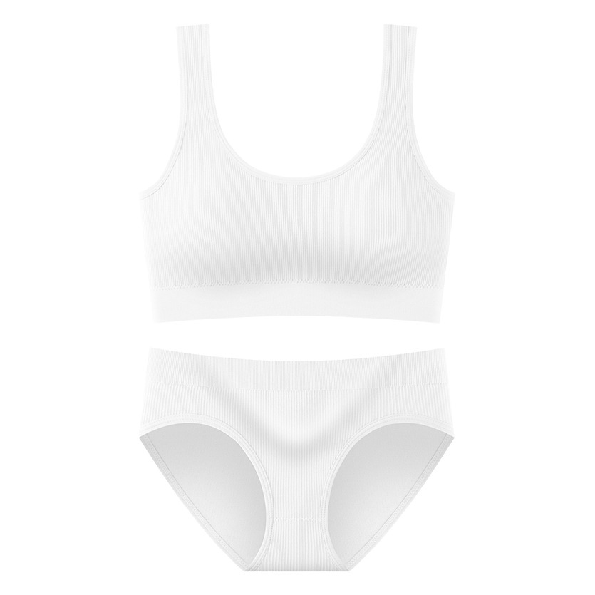 Cross-border Thread U-shaped Beautiful Back Women's Sexy Bra Vest Underwear T-shaped Panties Triangle Cup Thin Bra