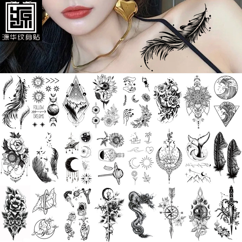 New waterproof small fresh tattoo stickers color black and white 1000 can be any combination of manufacturers wholesale