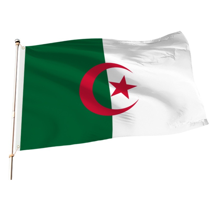 Amazon Alpha Northern Africa National Silk Printed Flag 150*905*3ft Buttoned Flag Triangle