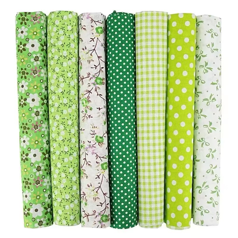 50 * 50cm 7 pieces of handmade cotton fabric group DIY printed patchwork home textile small flower cloth