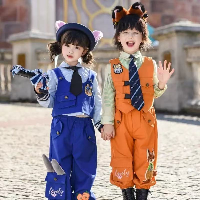 Children's crazy animal city Nick Judy police officer cos clothes three-piece set boys and girls spring and autumn 6 new suit