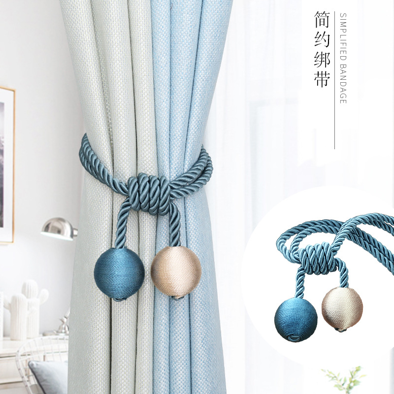 Modern simple two-color two-ball curtain strap spot wholesale cross-border supply non-perforated curtain strap buckle