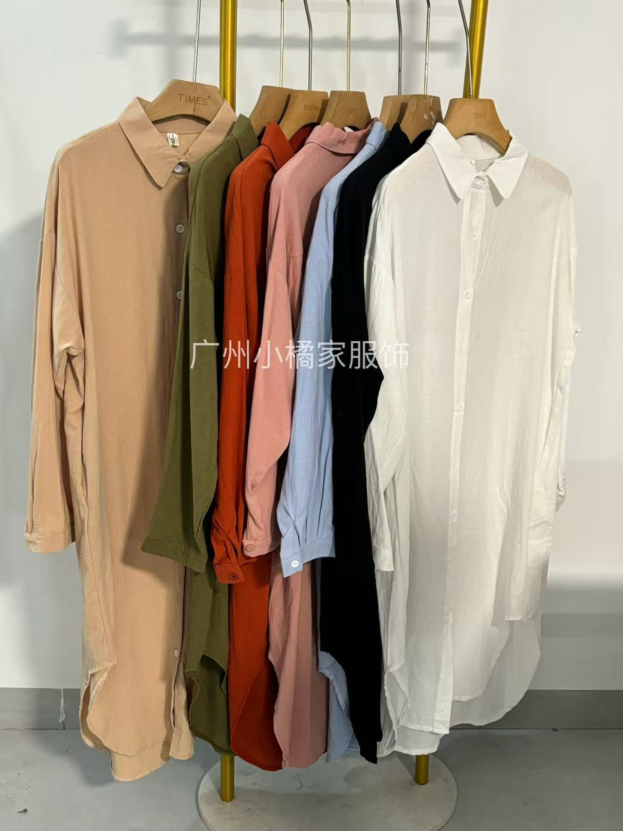 Picture of 25 Shirts for Women Spring & Fall Cotton and Linen Fashionable Korean Style Pure Color Versatile Tops Mid-Length Loose Shirts Long-Sleeved Large Size Tops