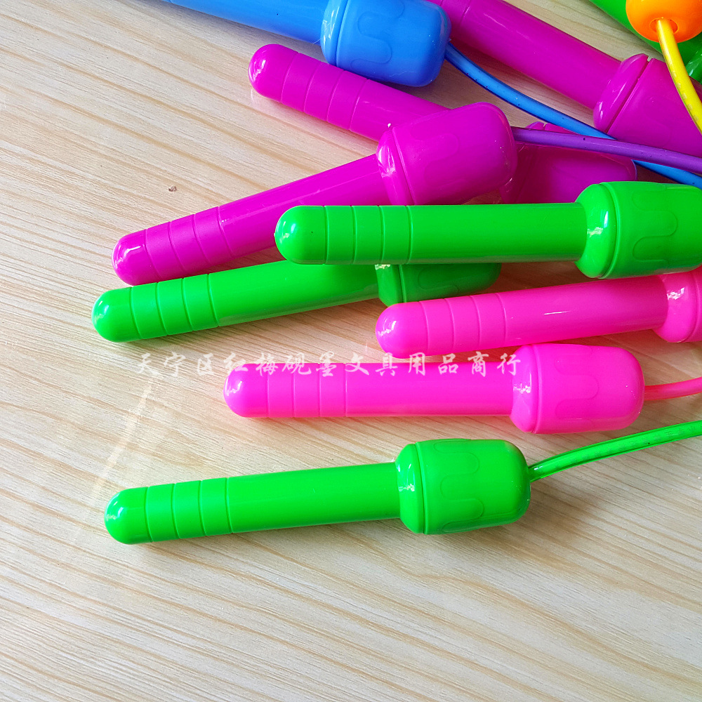 Picture of Colorful plastic skipping rope children's skipping rope with handle skipping rope elementary school student sports competition skipping rope single fitness