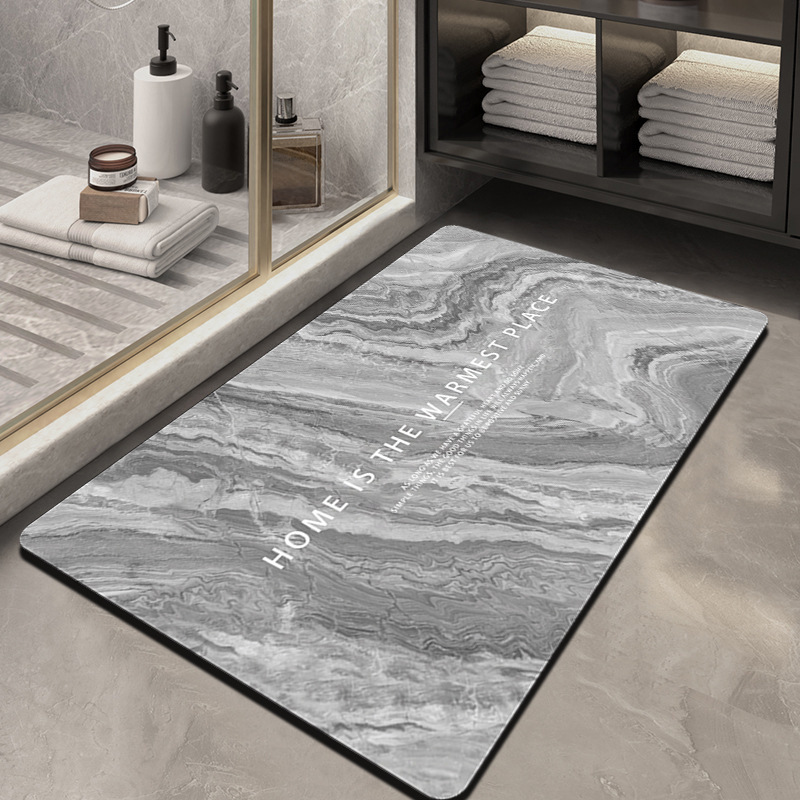 Picture of Diatom mud bathroom absorbent quick-drying marbling floor mat household bathroom wash basin non-slip floor mat