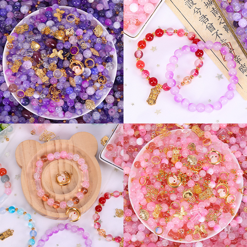Picture of Crystal Glaze Antique Bodhi Beaded Beaded Bracelet DIY Accessories Necklace Children's Handmade Best Friend Student Crystal