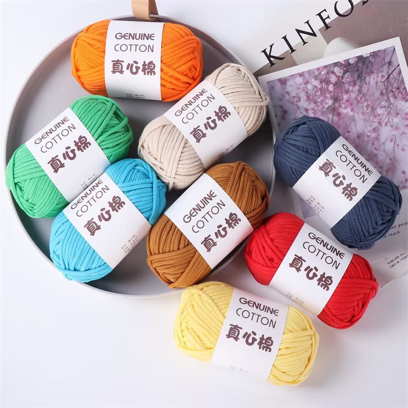 Real Cotton Hollow Cotton Wool Ball Hand-Knitted Genuine Cotton Core-Filled Cotton Thick Wool Ball Crochet DIY Cloth Line