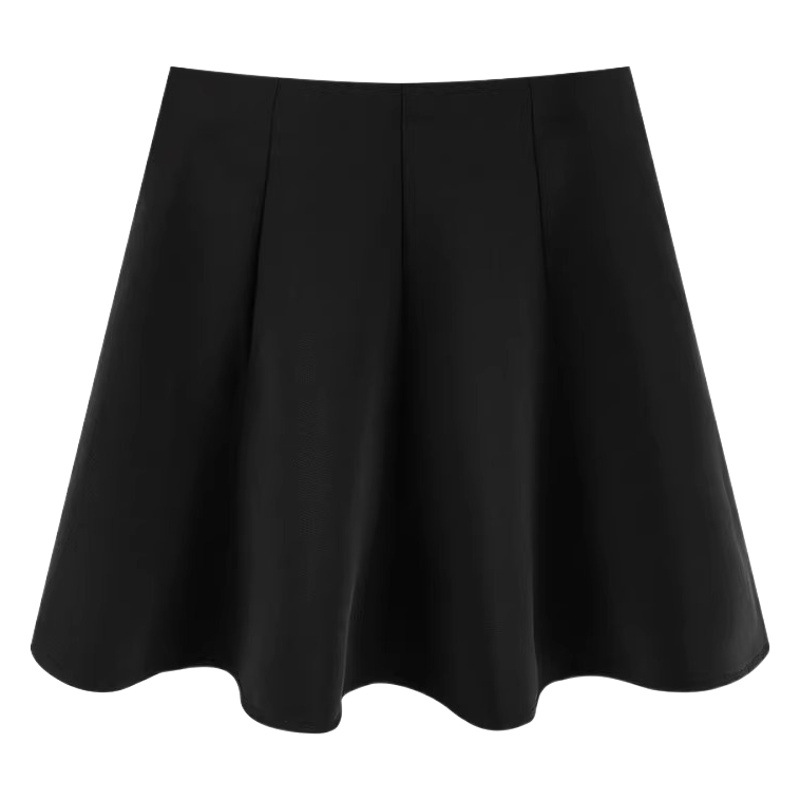 Women's Skirt 2024 Spring New Arrival High Waist A- Line Pop Skirt Slimming Black College-Style Pleated Skirt