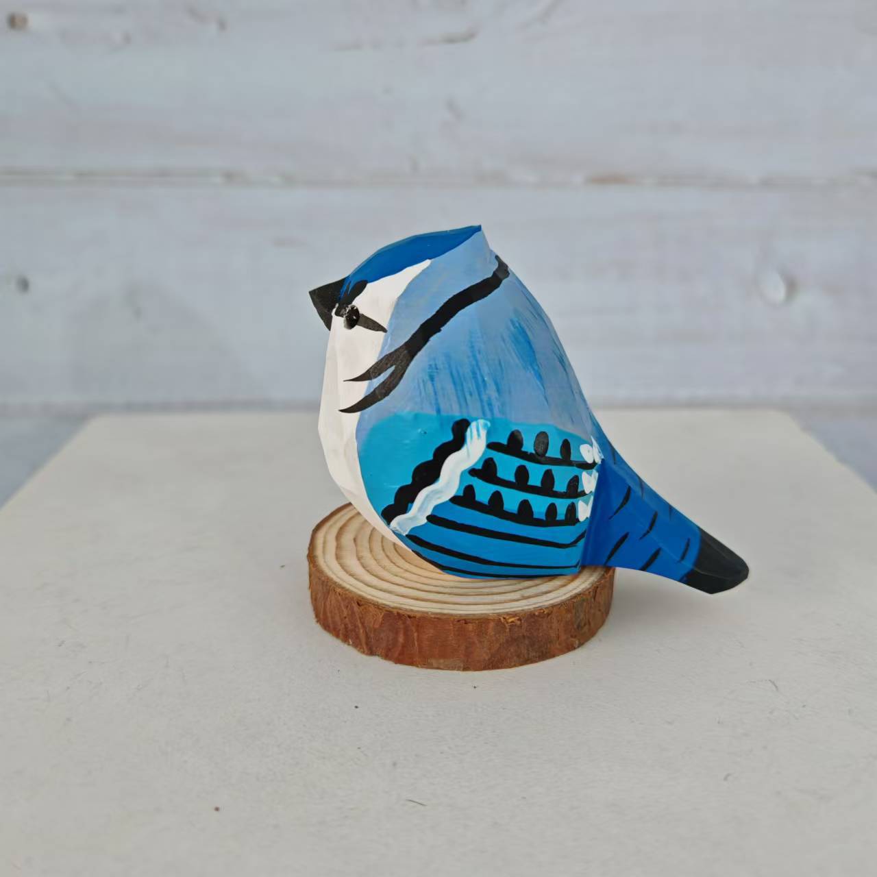 Picture of Bird Wood Carved Ornaments Cute Children's Toys Birthday Gift Hand Carved Colored Healing Desktop Ornaments Animals