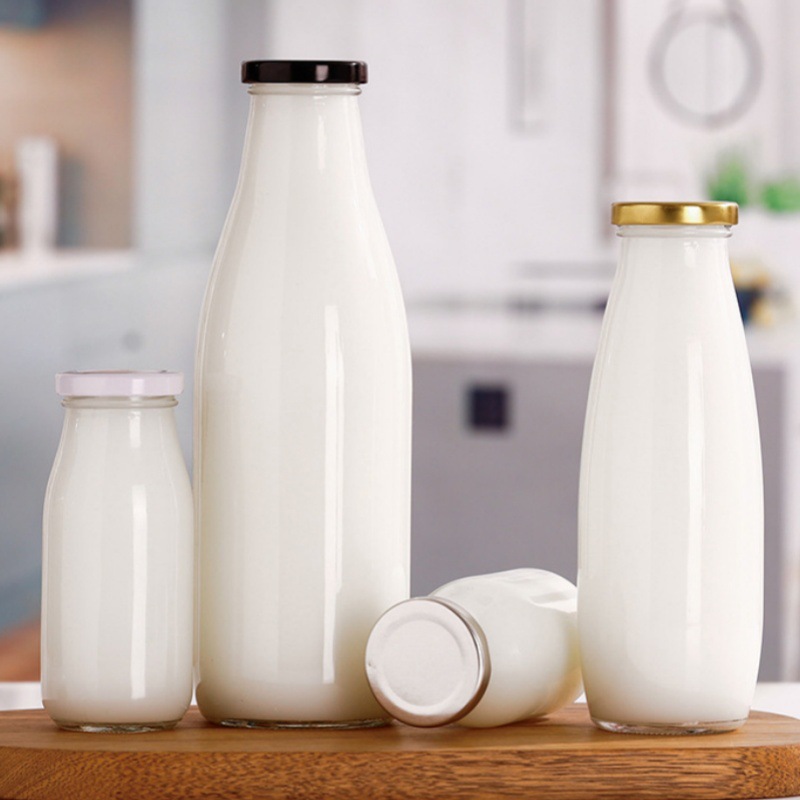 New milk glass bottle bottle cap bottle yogurt bottle high color sealed glass bottle