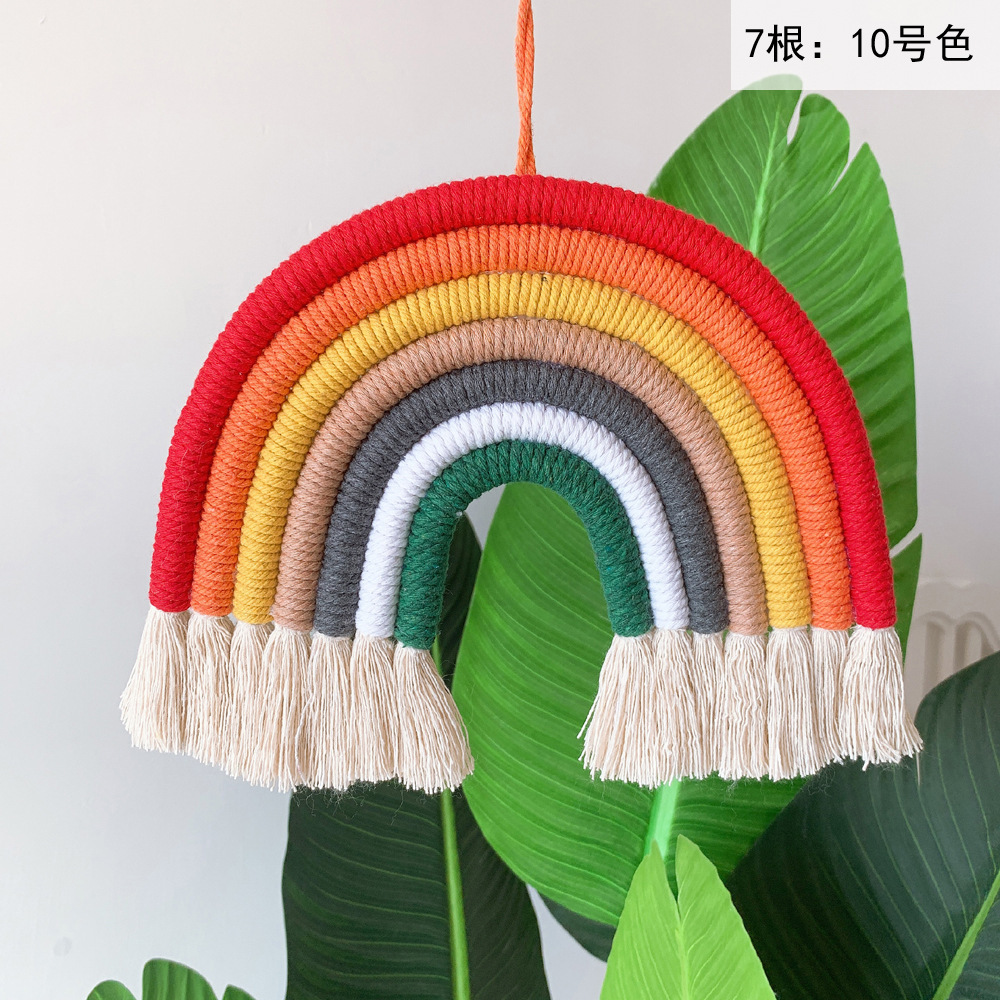 Picture of Rainbow Decoration Ins Unicorn Pendant Home Kidsren's Room Decoration Pendant Hand-Woven Rainbow Pendant Wall Decoration
