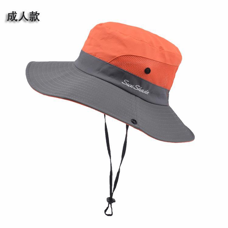 Picture of Cross-Border Summer Women's Outdoor Sun Hat Ponytail Hole Fisherman Hat Sun Protection Sun Hat Breathable Mountaineering Hat Parent-Child Style
