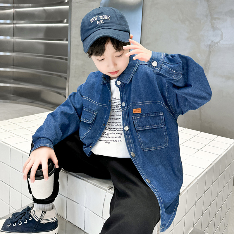 Picture of Boys' Denim Shirt Autumn 2025 New Fashion Children's Spring and Autumn Clothes Children's Coat Long Sleeve Foreign Trade Shirt