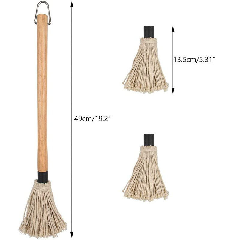 Picture of Amazon BBQ BBQ Feeding Mop Rubber Wooden Handle BBQ Dip Brush Oil Brush Tool Set